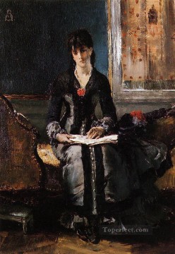 portrait of a seated woman holding a fan Painting - Portrait of a Young Woman lady Belgian painter Alfred Stevens